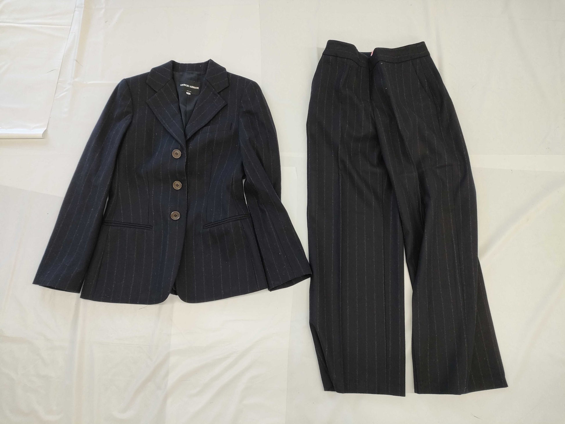 GIORGIO ARMANI Giorgio Armani 42 Suit Set Striped Wool Navy Other Apparel