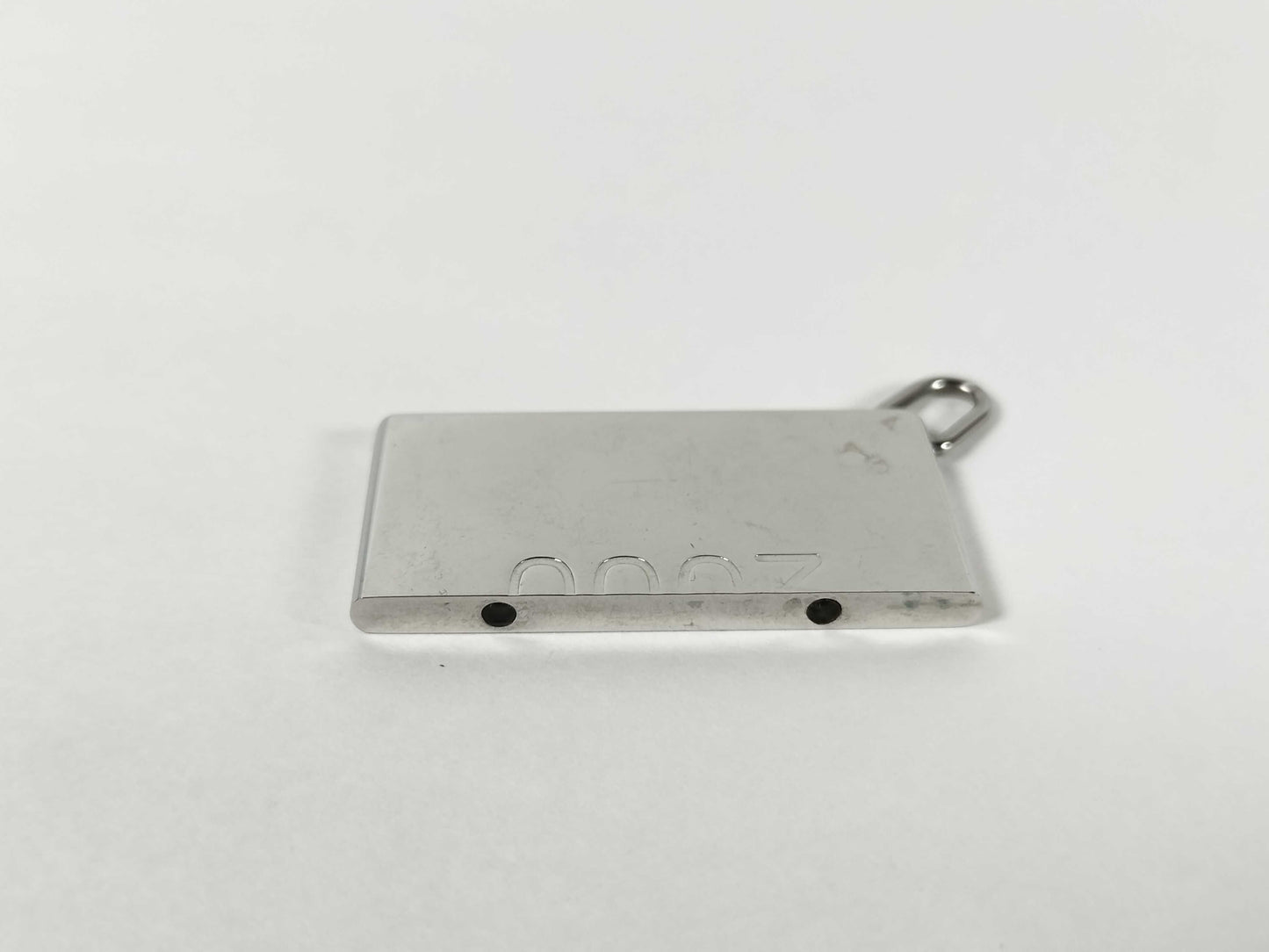 HERMES Hermès Symbol Choker Necklace with Pair Plates, 2000, Metal, Silver Color, Top Only, Pendant Top