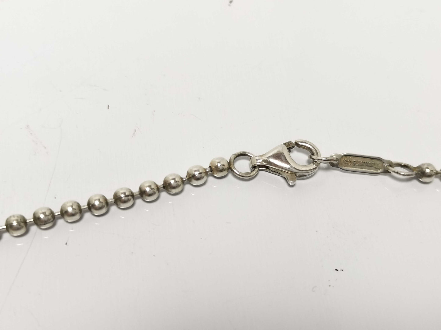 Tiffany & Co. Atlas Tiffany Necklace with Atlas Logo Plate, 925 Silver, 21.6g