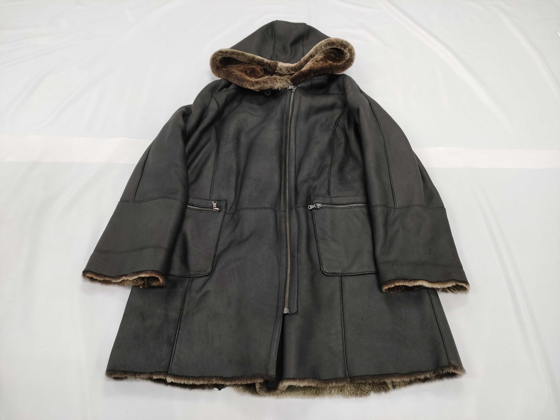 PEAU D`ANE Size 38 Sheepskin Long Coat
