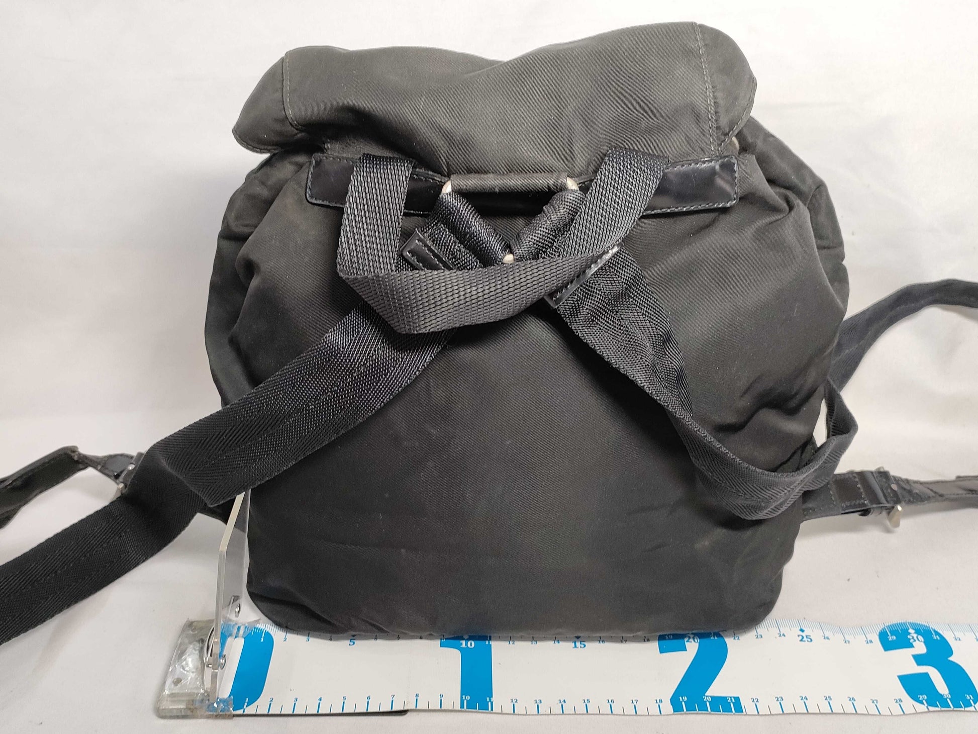 PRADA Nylon Prada Backpack with Triangle Logo, Black