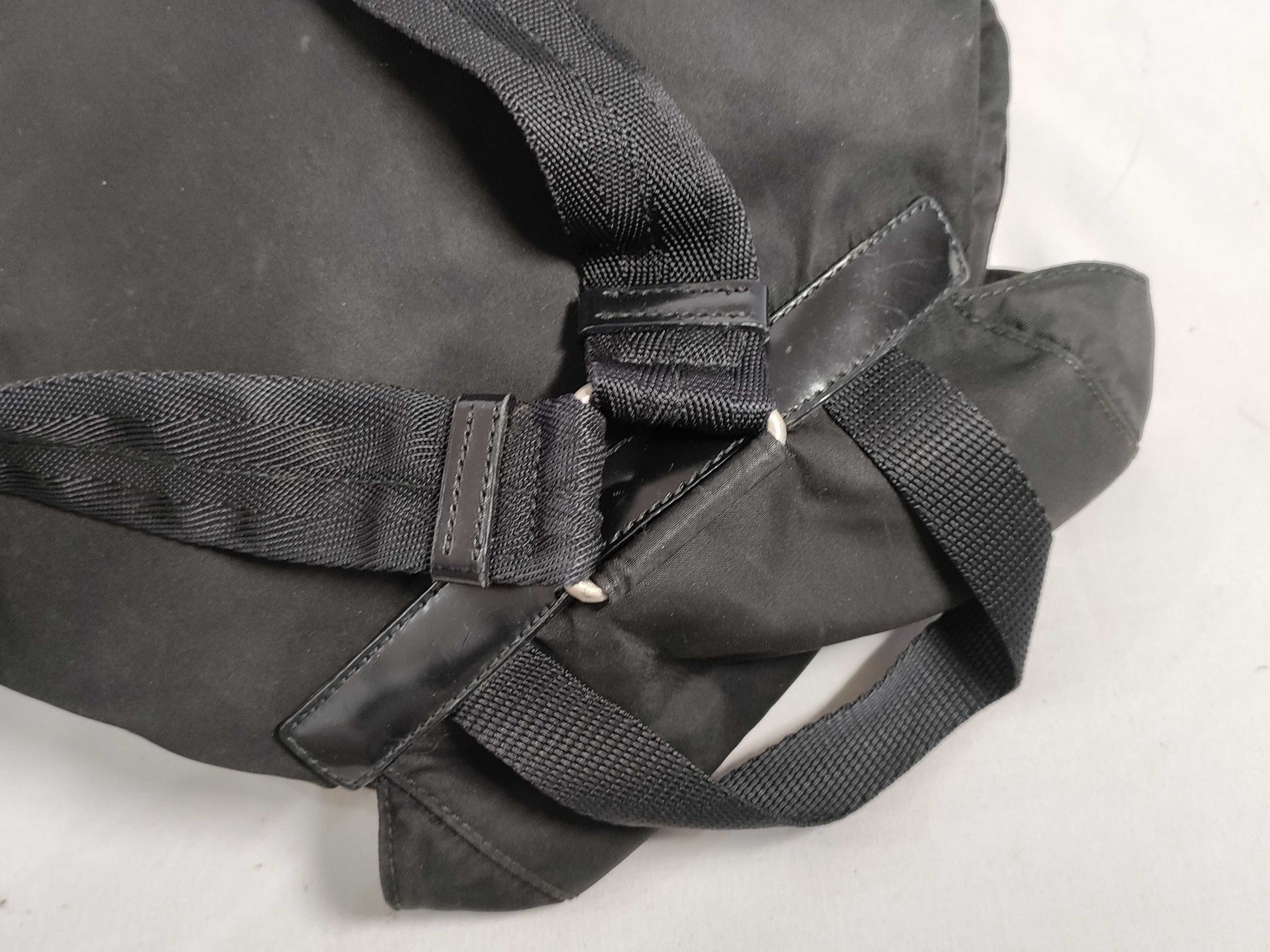 PRADA Nylon Prada Backpack with Triangle Logo, Black