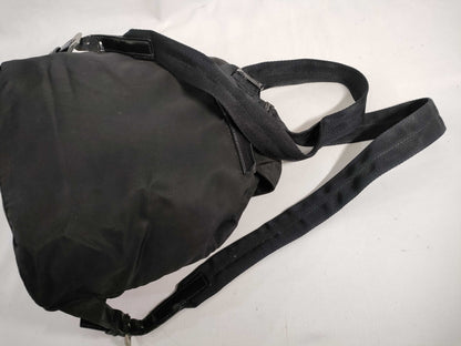 PRADA Nylon Prada Backpack with Triangle Logo, Black