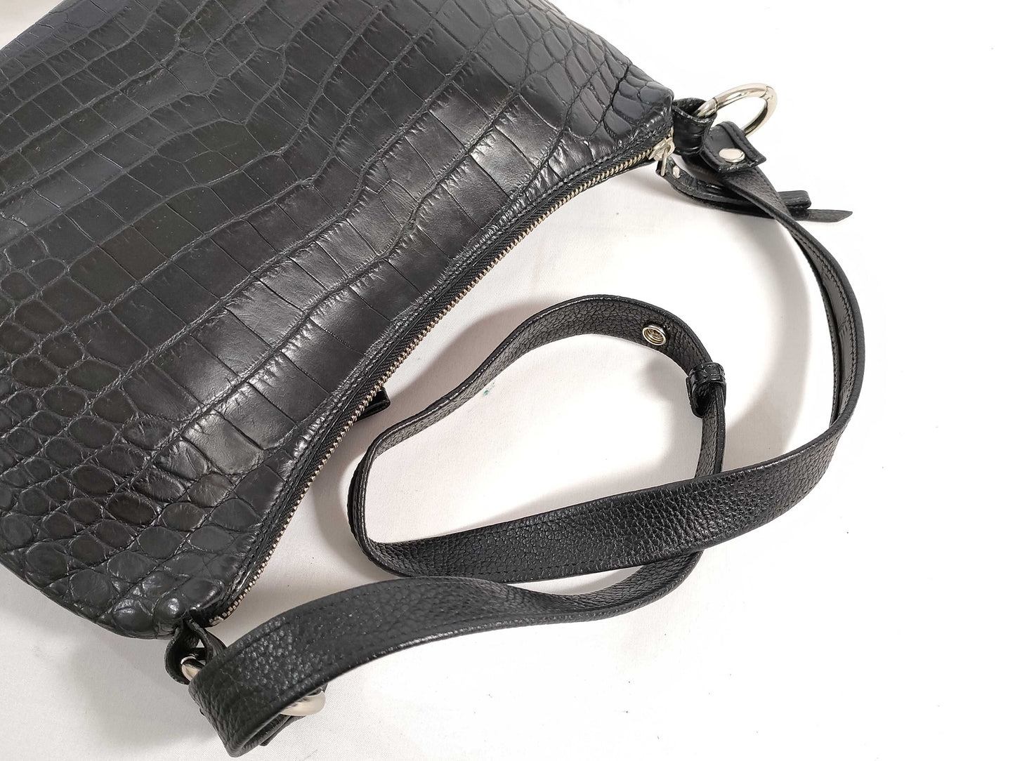 crocodile JRA Approved Shoulder Bag Black Shoulder Bag
