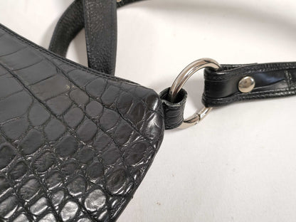 crocodile JRA Approved Shoulder Bag Black Shoulder Bag
