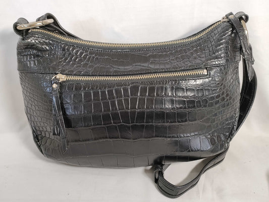 crocodile JRA Approved Shoulder Bag Black Shoulder Bag