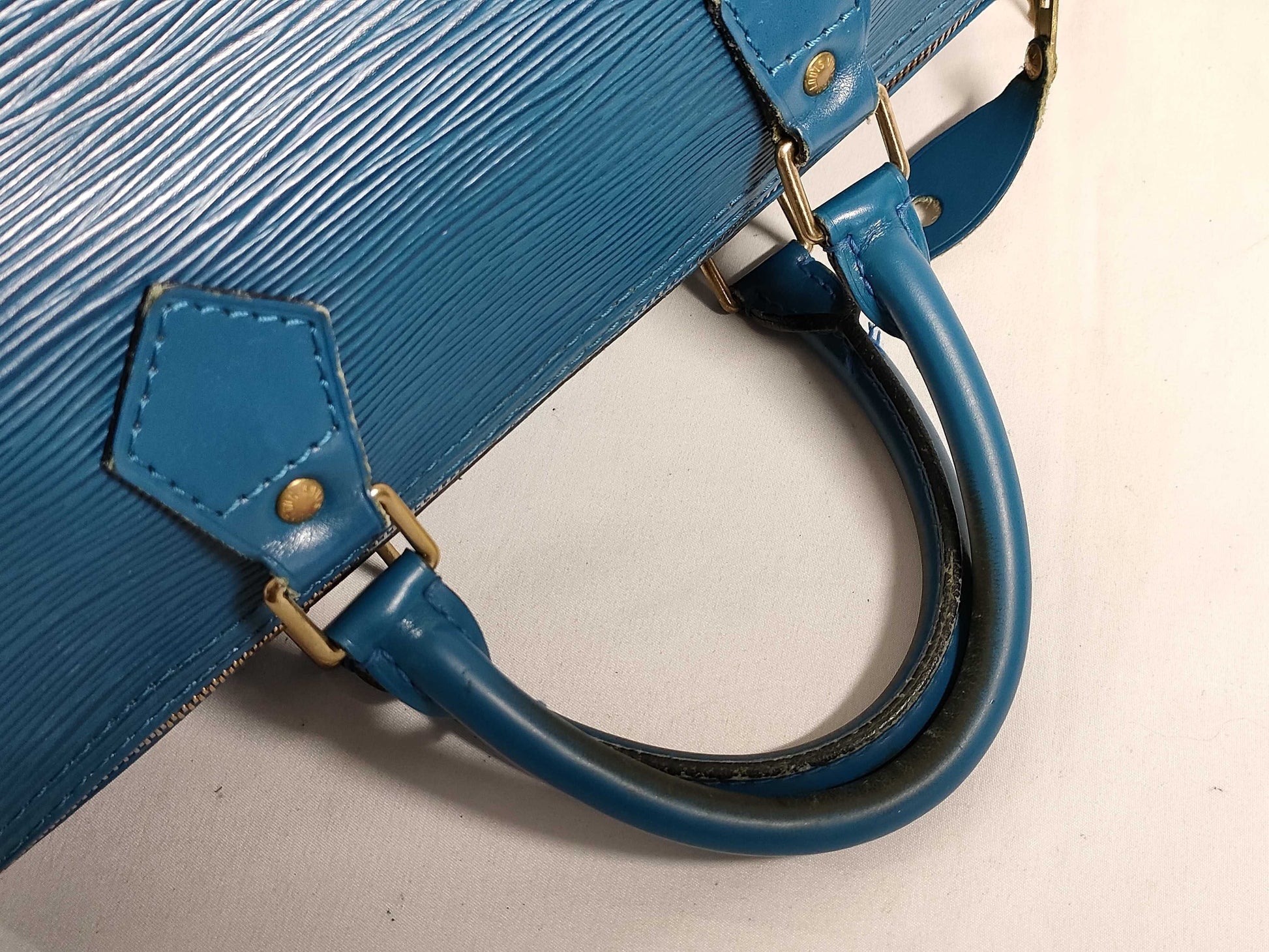 LOUIS VUITTON Epi Speedy 35 M42995 Boston Bag, Blue Handbag