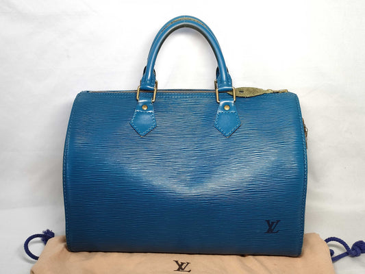 LOUIS VUITTON Epi Speedy 35 M42995 Boston Bag, Blue Handbag