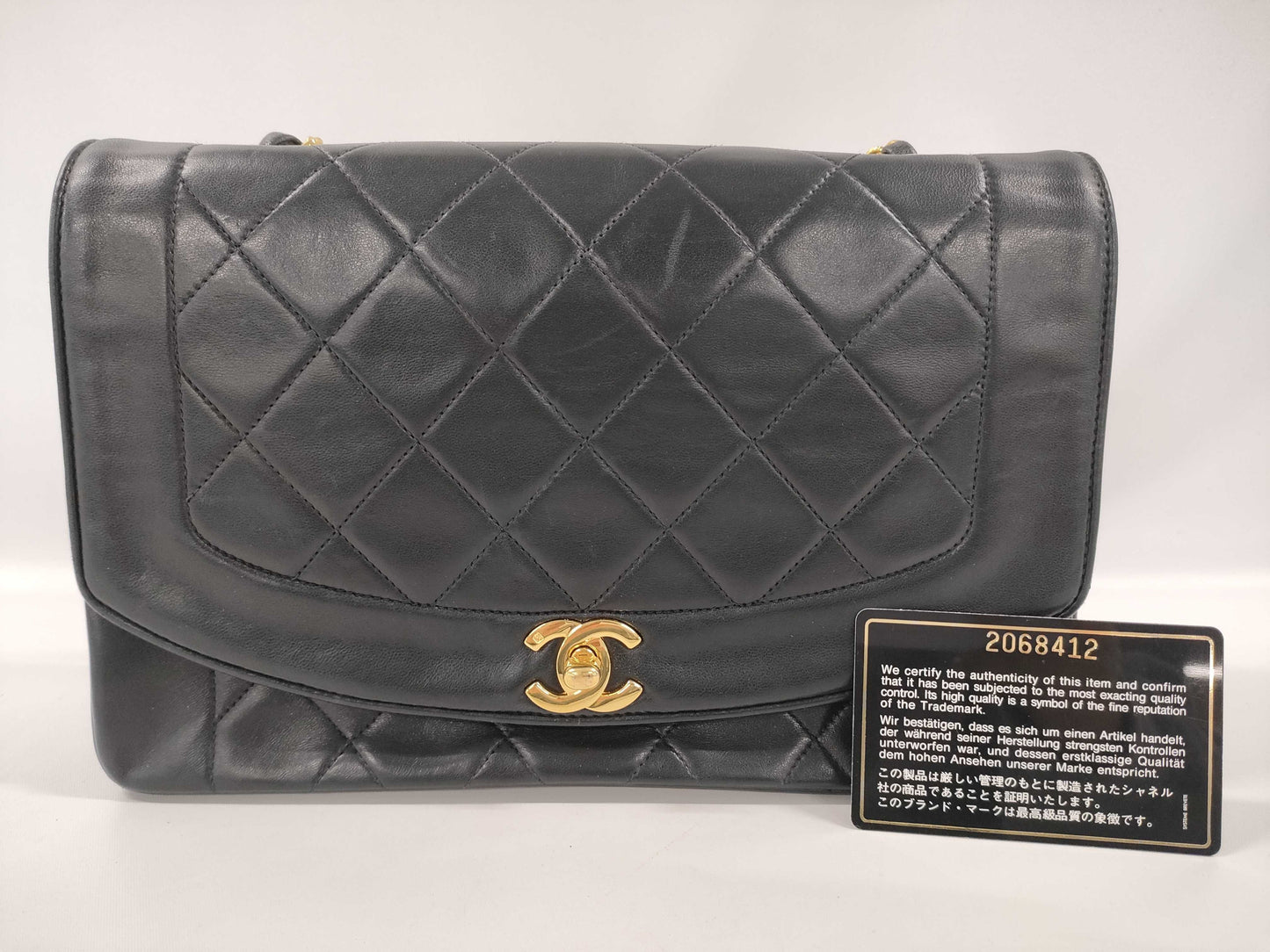 CHANEL CHANEL Matelasse Shoulder Bag Diana Black Shoulder Bag