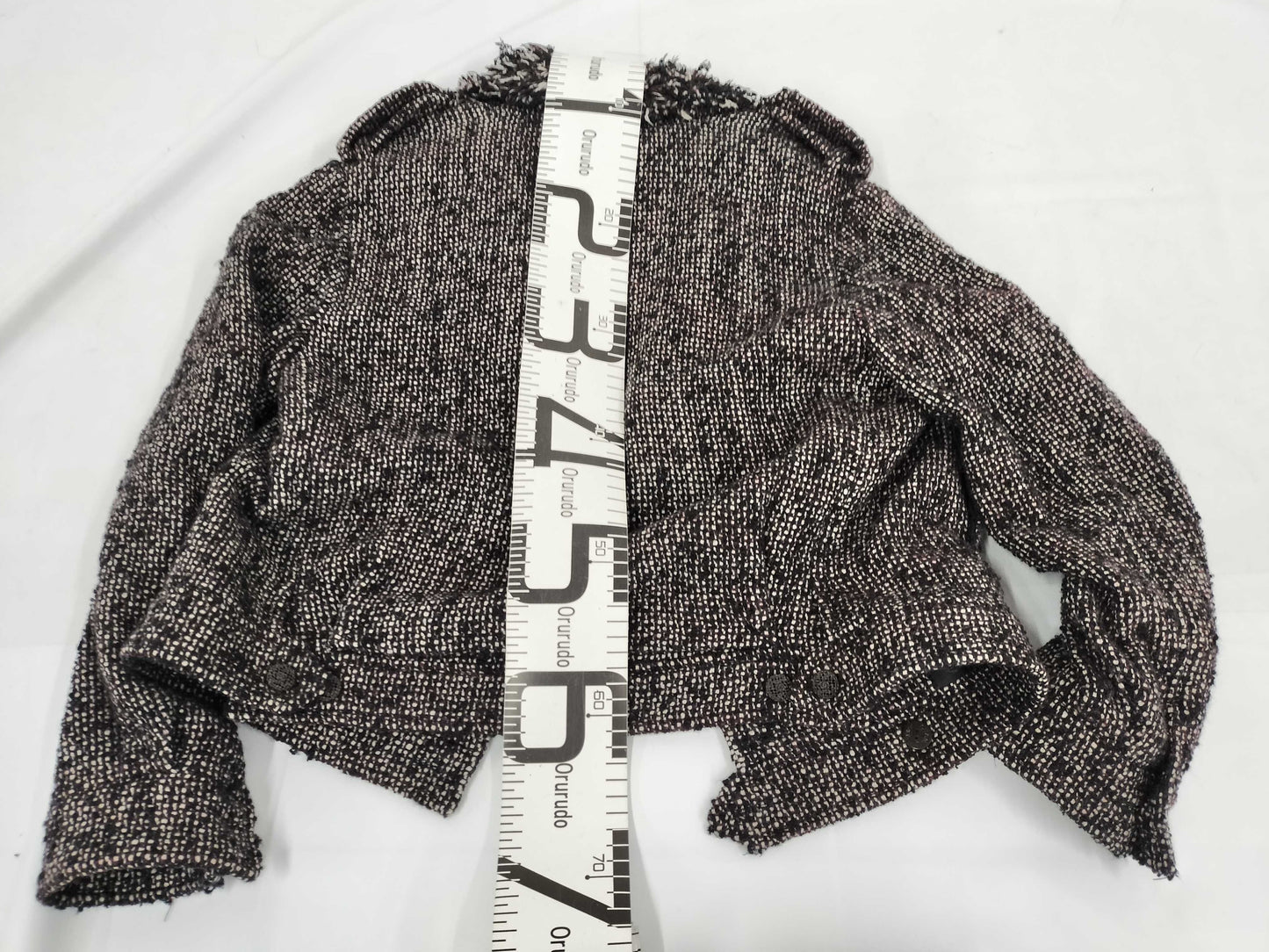 CHANEL CHANEL P44 Tweed Motorcycle Jacket Coco Mark P Coat 42 Jacket