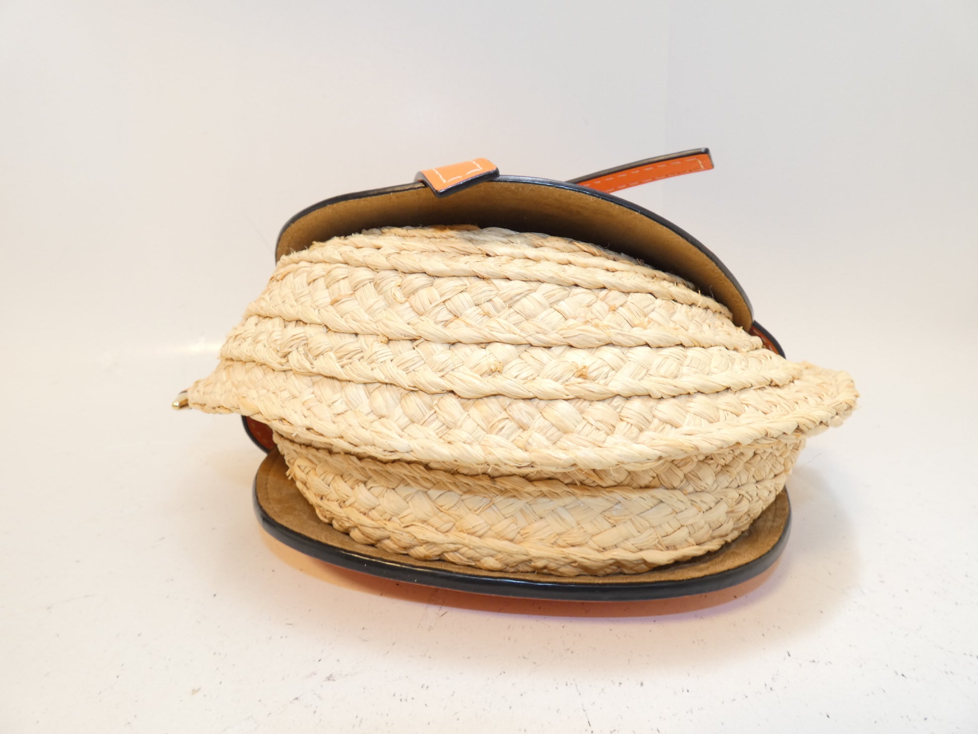 LOEWE Gate Bag Raffia Leather Shoulder Bag