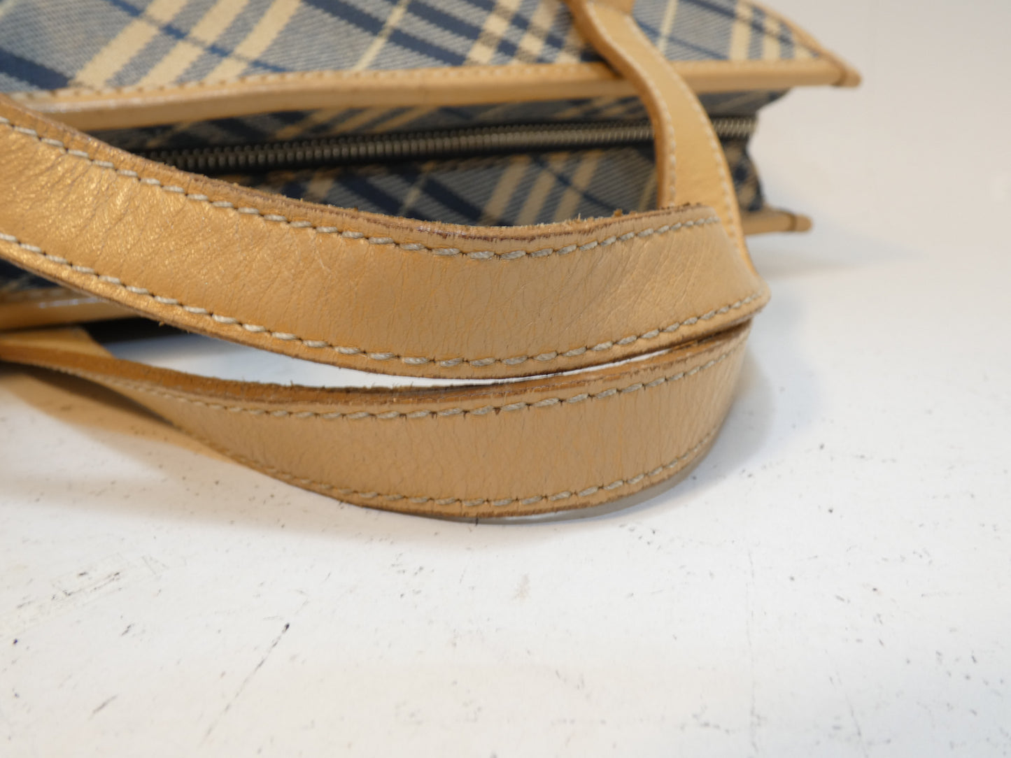 BURBERRY Nova Check Canvas Blue Handbag