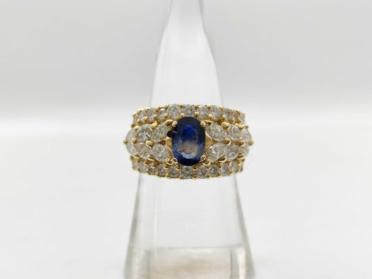 S1.160ct D2.17ct K18 11.6g Ring 