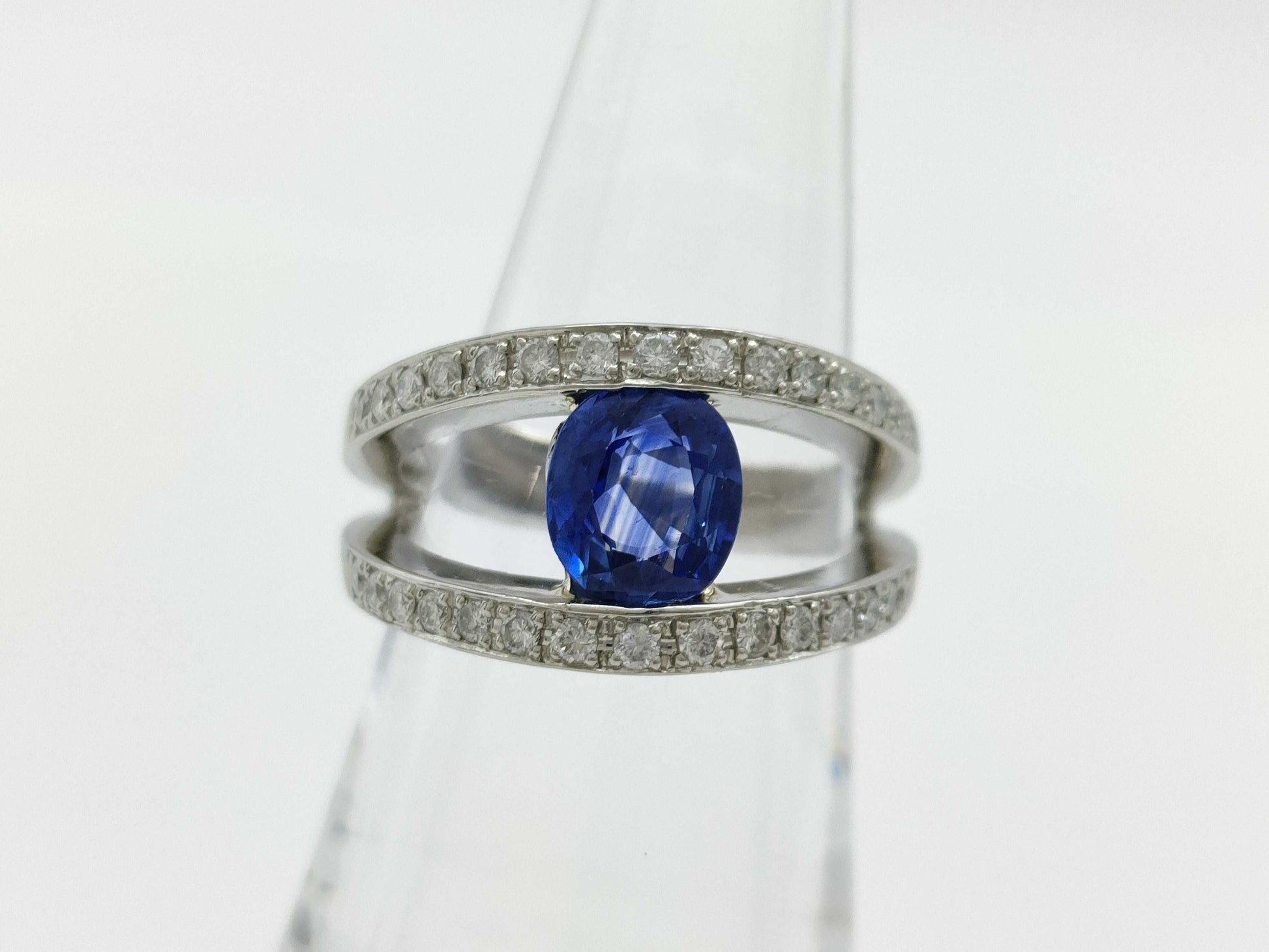 S1.596ct D0.575ct Pt900 12.8g Ring 