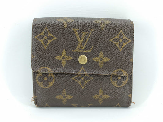 LOUIS VUITTON Monogram W-hook Porte Monnaie Carte Credit folding wallet
