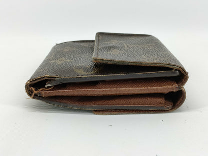 LOUIS VUITTON Monogram W-hook Porte Monnaie Carte Credit folding wallet