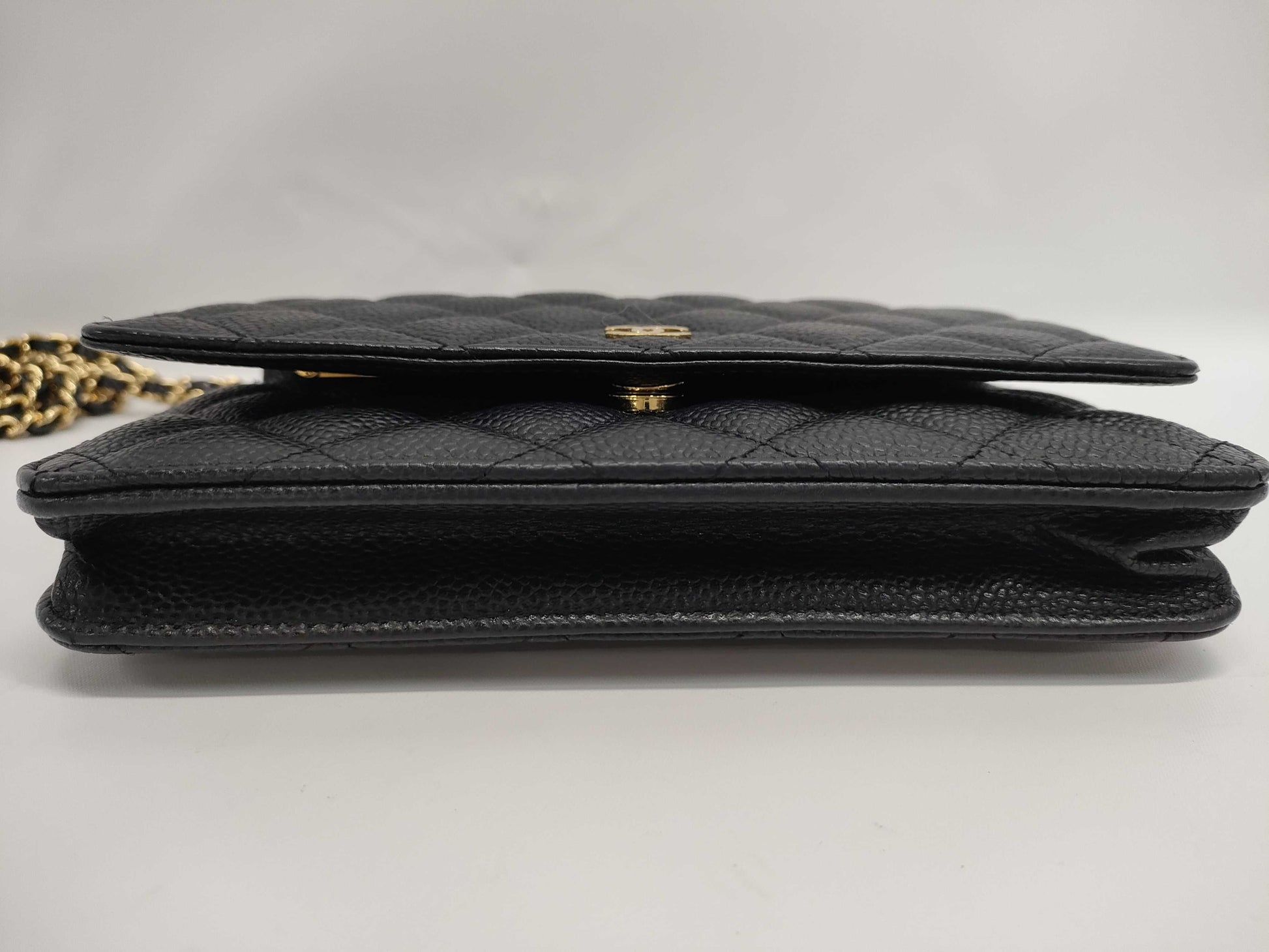 CHANEL Matelasse Chain Wallet A33814 Black with Gold Hardware and Caviar Leather 29598241 Shoulder Bag