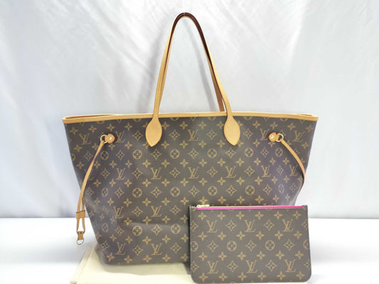 LOUIS VUITTON Monogram Neverfull GM Tote Bag with Pouch M40157