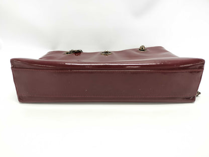 CHANEL Enamel Chain Shoulder Bag with Turn Lock, Red