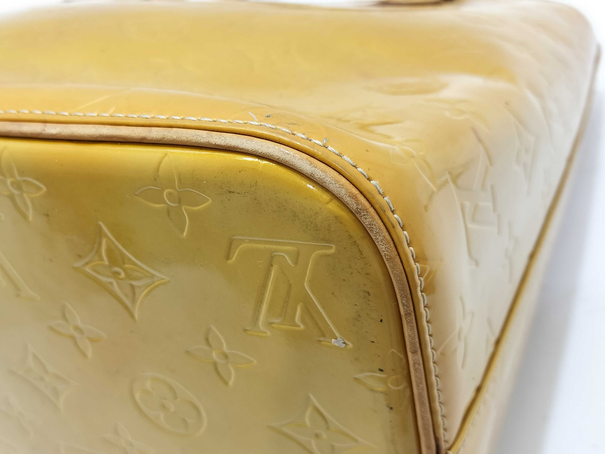 LOUIS VUITTON Vernis Houston Tassili Yellow M91004 Tote Bag