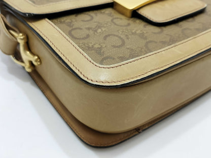 CELINE Shoulder Bag C Macadam Pattern Brown Shoulder Bag