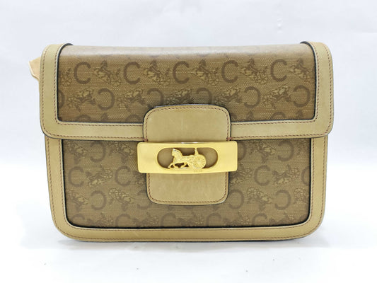 CELINE Shoulder Bag C Macadam Pattern Brown Shoulder Bag