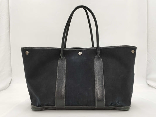 HERMES Garden Party Tote Bag Black Tote Bag