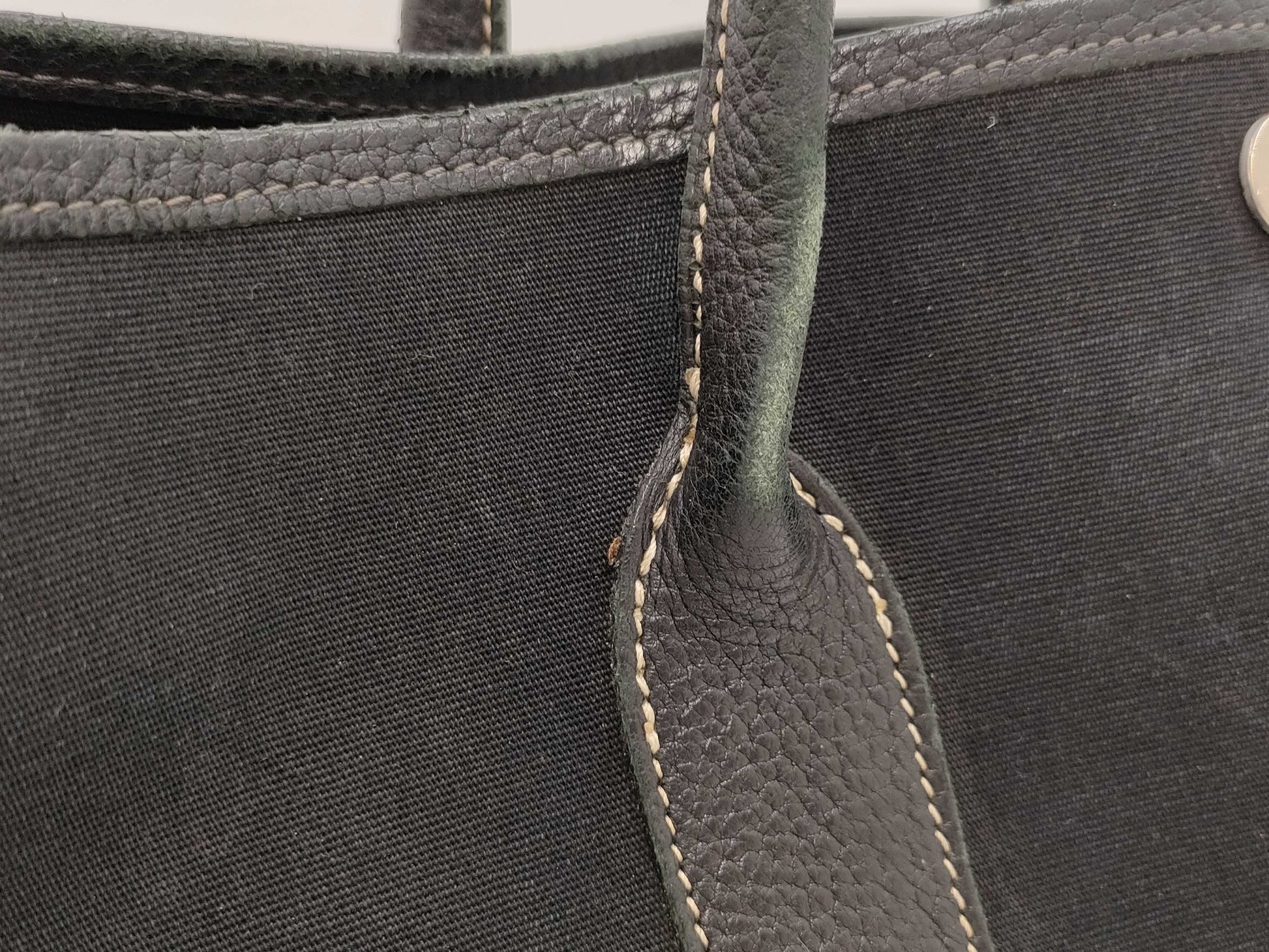 HERMES Garden Party Tote Bag Black Tote Bag