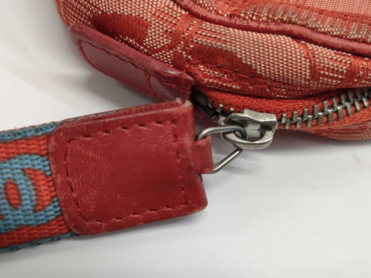 CHANEL New Travel Line Sports Pouch Coco Mark Red Blue Pouch