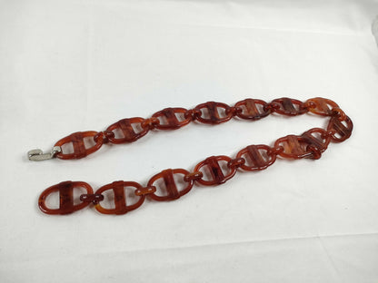 Dior Christian Dior Plastic Chain Belt Tortoiseshell Belt