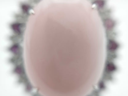 14.64ct Colored Stones, Transparent Stones, 15.2g K18WG Ring 