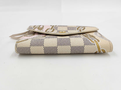 LOUIS VUITTON Damier Azur Victorine Portefeuille Compact N40468 RFID IC Wallet