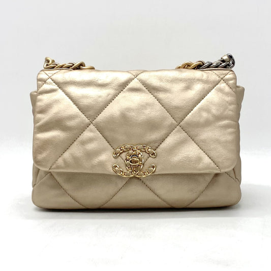 CHANEL CHANEL Chanel 19 Matelasse Turnlock Coco Mark Lambskin Chain Hand Shoulder Bag