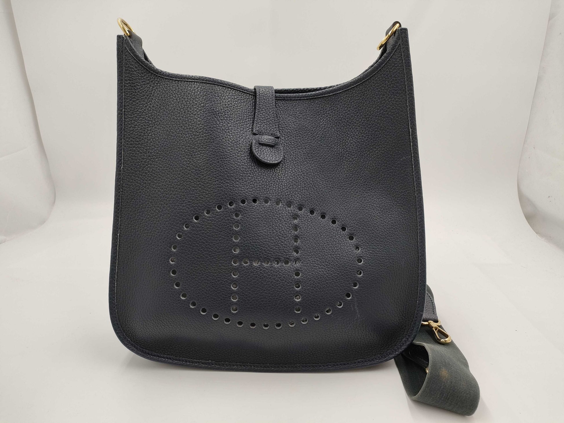 HERMES HERMES Evelyn GM Navy Shoulder Bag
