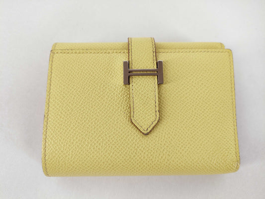 HERMES Bearn HERMES Bearn combination yellow wallet