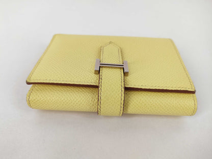 HERMES Bearn HERMES Bearn combination yellow wallet
