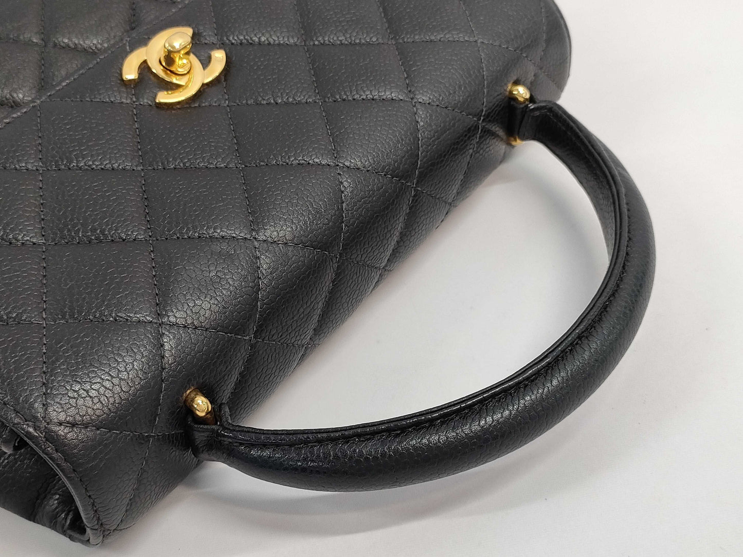 CHANEL Caviar Coco Hand Black Handbag