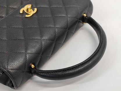 CHANEL Caviar Coco Hand Black Handbag