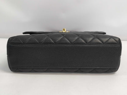 CHANEL Caviar Coco Hand Black Handbag