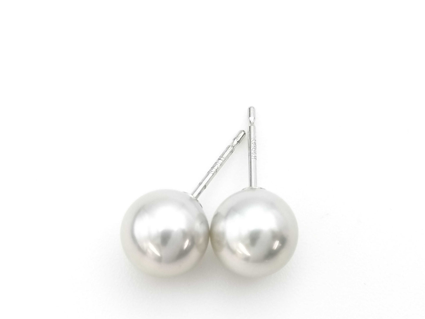 Pearl diameter: Approx. 8.1/8.1mm, 18K White Gold, 2.0g, Earrings 