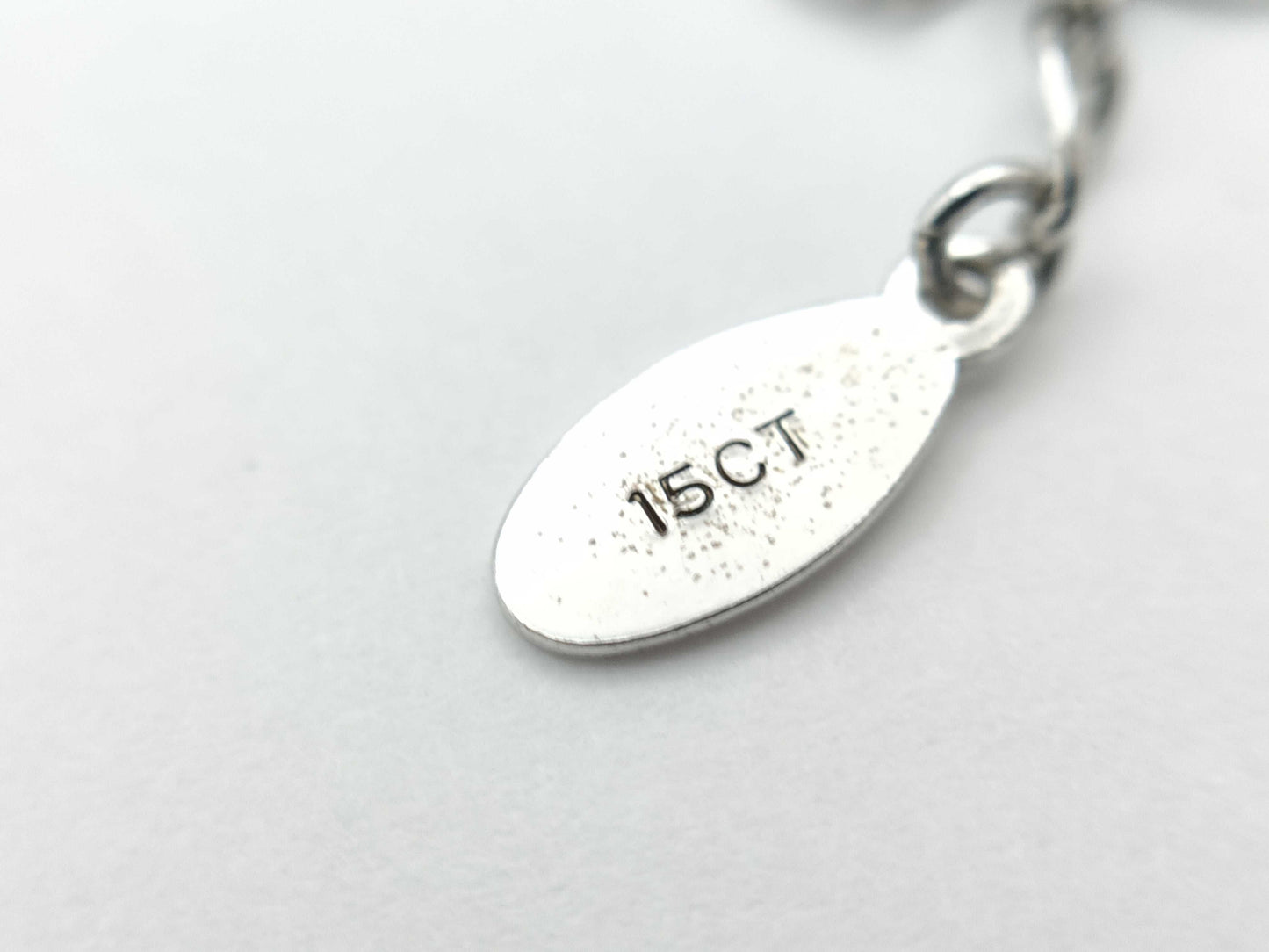 Colored Stone Metal Necklace 6.1g 