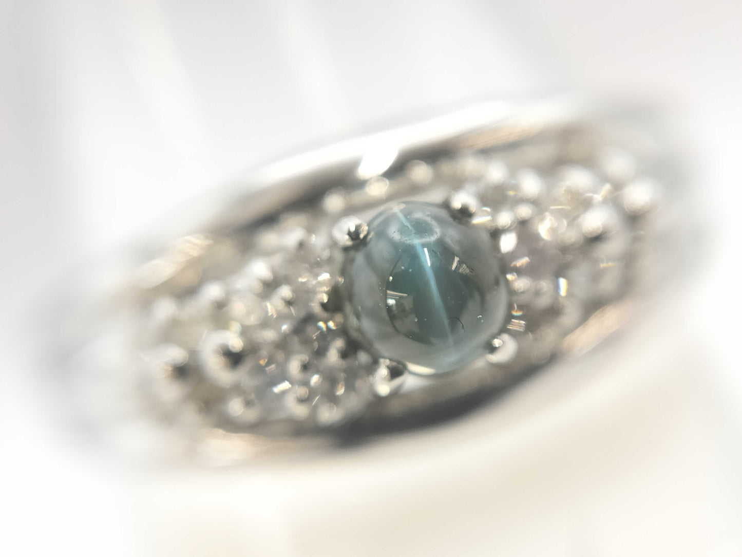 Alexandrite Cat's Eye 0.355ct D0.20ct PT900 6.1g Ring 
