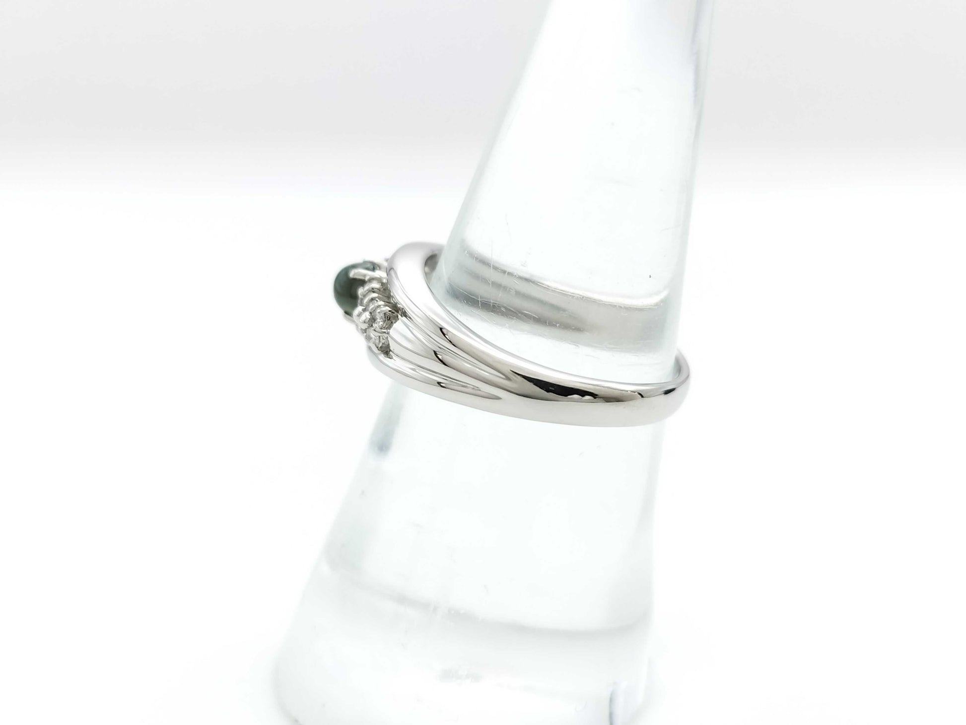 Alexandrite Cat's Eye 0.355ct D0.20ct PT900 6.1g Ring 