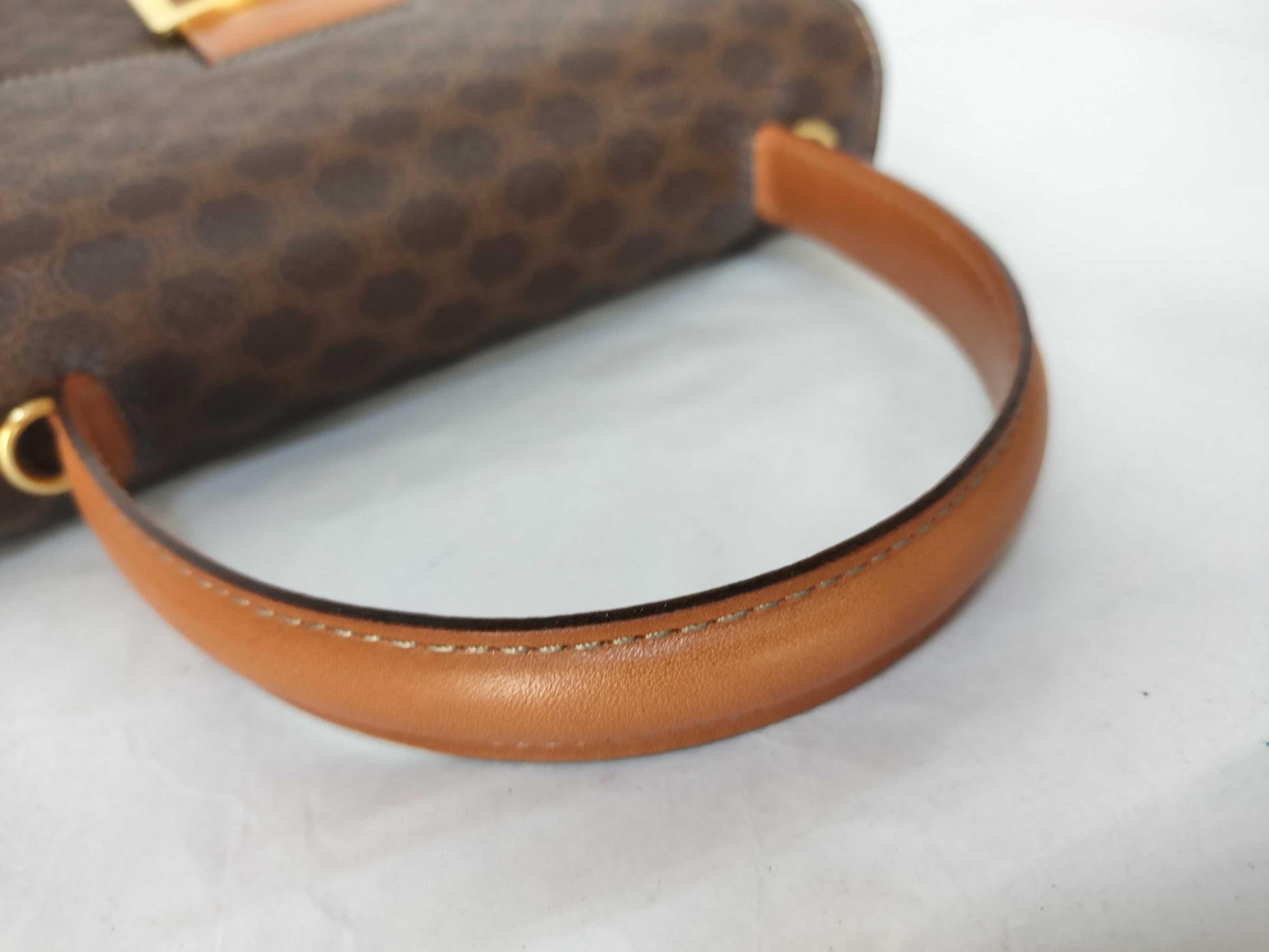 CELINE Macadam PVC 2-way Handbag Brown