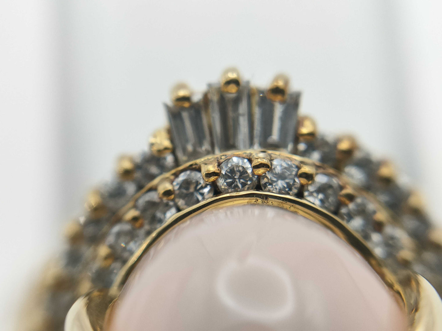 Mitsukoshi Coral D0.53ct K18 6.9g Ring 