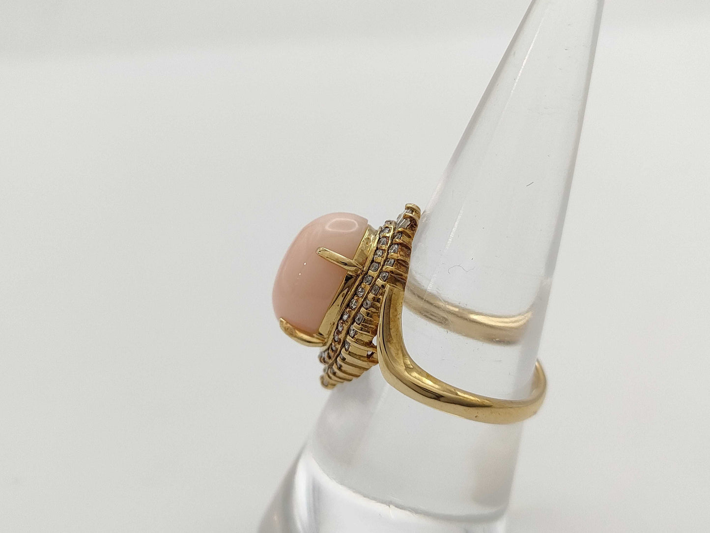 Mitsukoshi Coral D0.53ct K18 6.9g Ring 