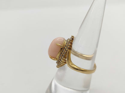 Mitsukoshi Coral D0.53ct K18 6.9g Ring 