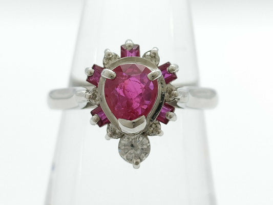 R1.11/0.28ct D0.33ct K18WG 6.1g Ring 