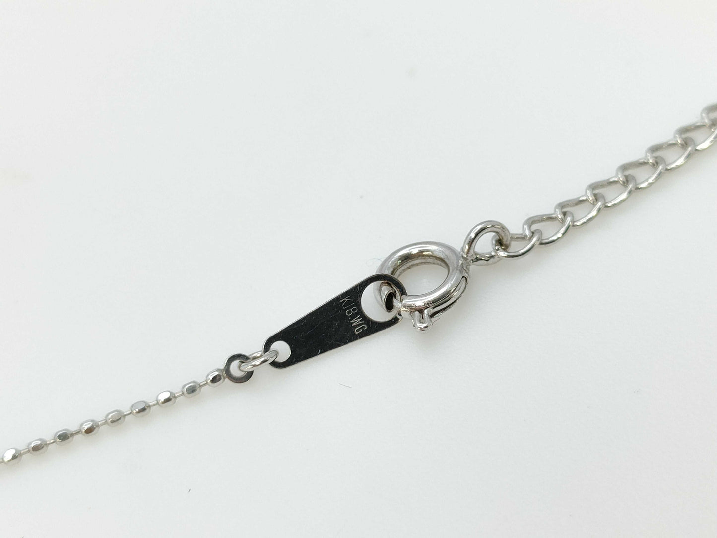 1.67ct Colored Stone, D0.52ct, 3.6g, K18WG/K18 Necklace 