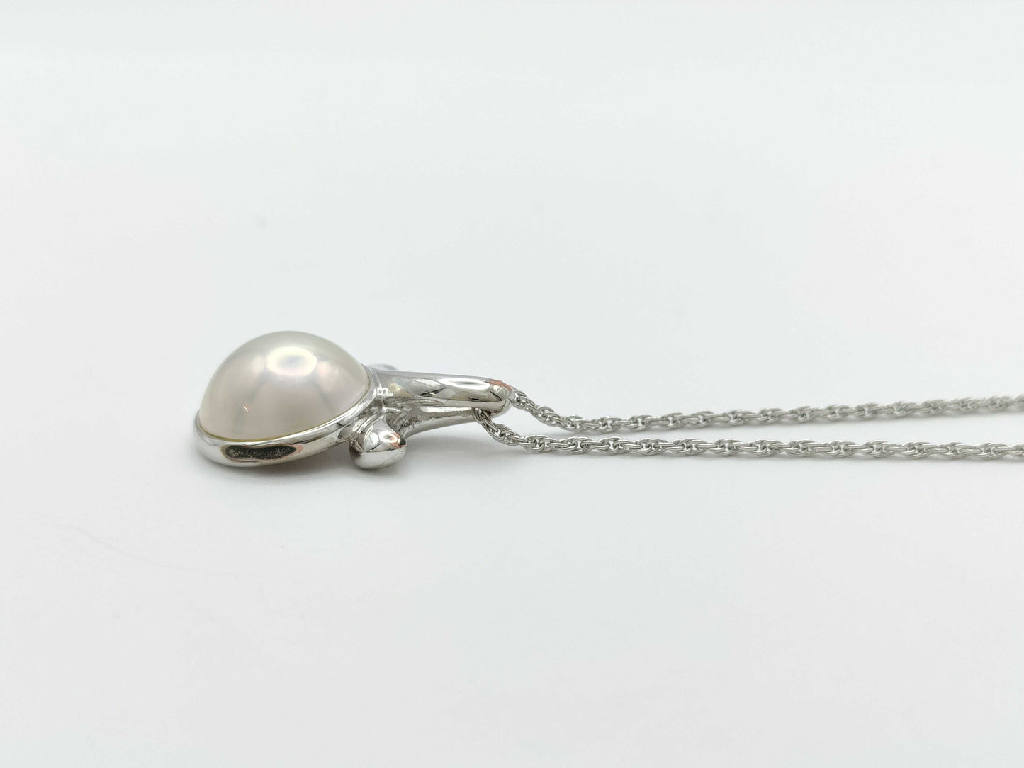 TASAKI Mabe Pearl Necklace, Approx. 13.8mm Diameter, 6.4g, Metal/SV925 